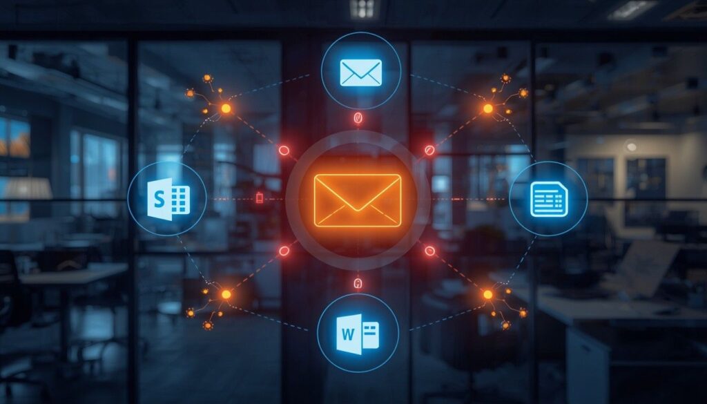 Business team using AI productivity tools to automate daily work and collaborate efficiently