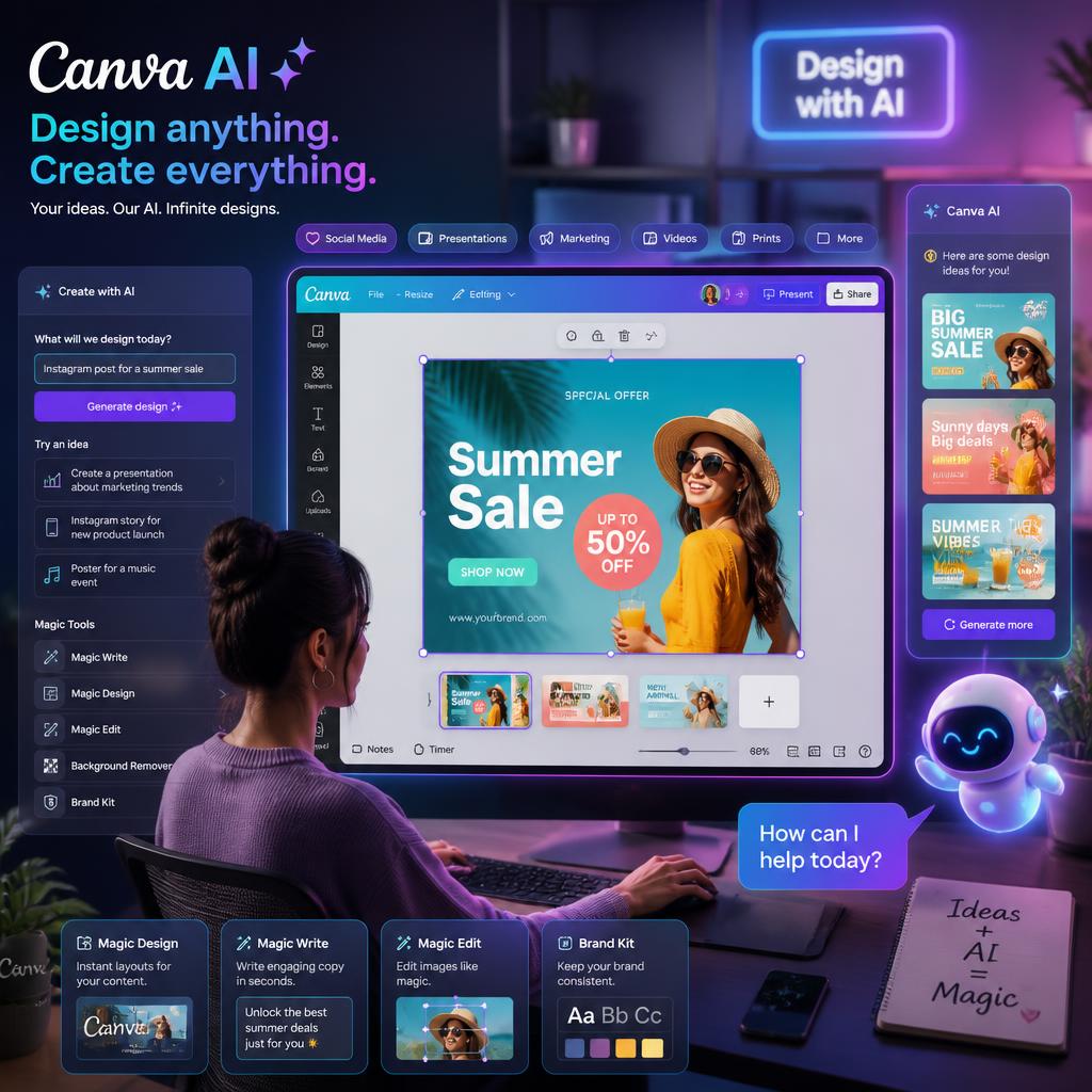 Canva AI design tool helping users create visual content faster