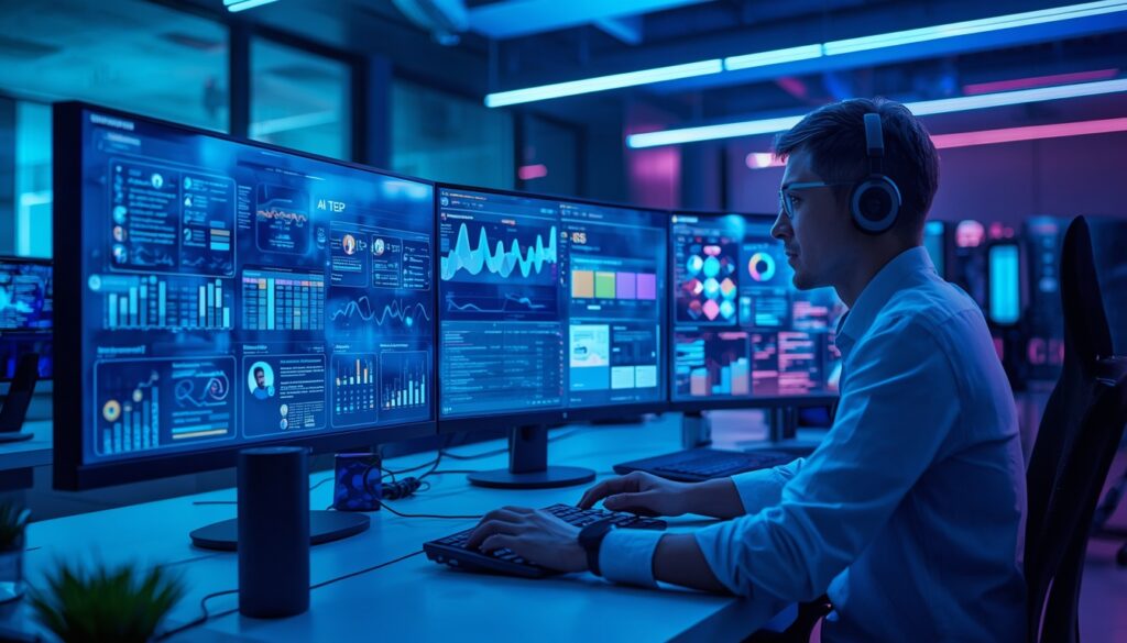 Best AI tools for social media content creation in 2026_Digital marketer using AI tools to create engaging social media content