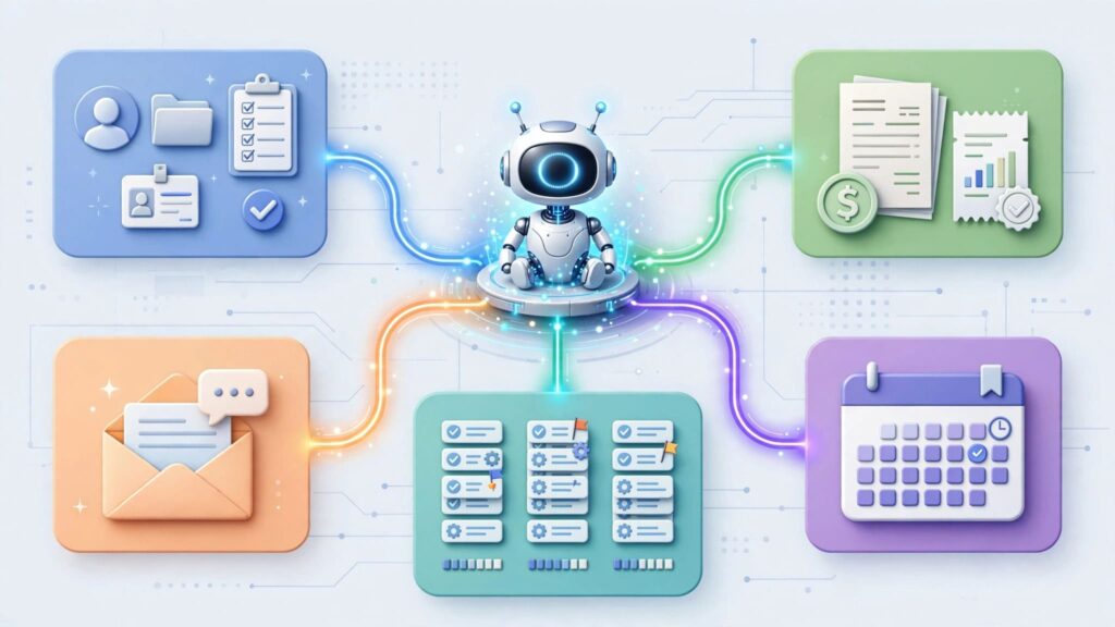 AI automation streamlining freelance business operations.