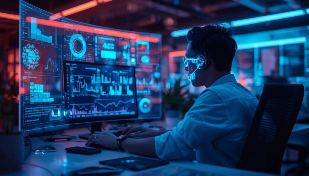 Future AI powered freelance workspace in 2026.