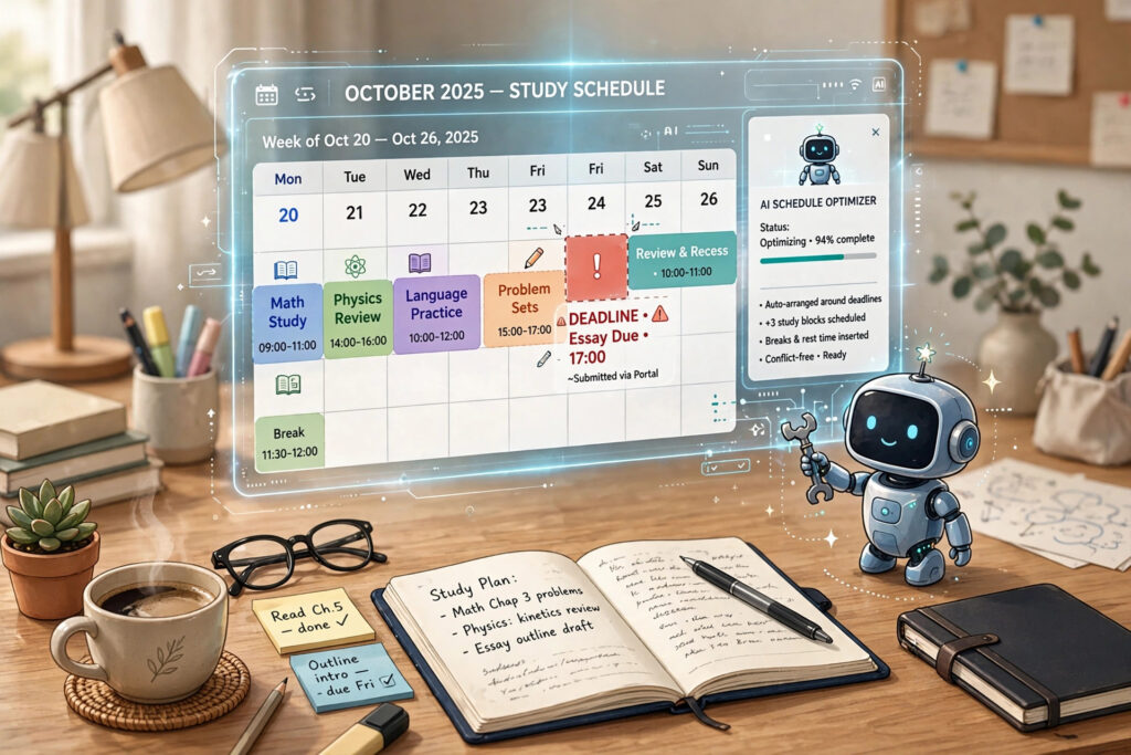 best ai tools for students_AI study planner automatically scheduling student study sessions