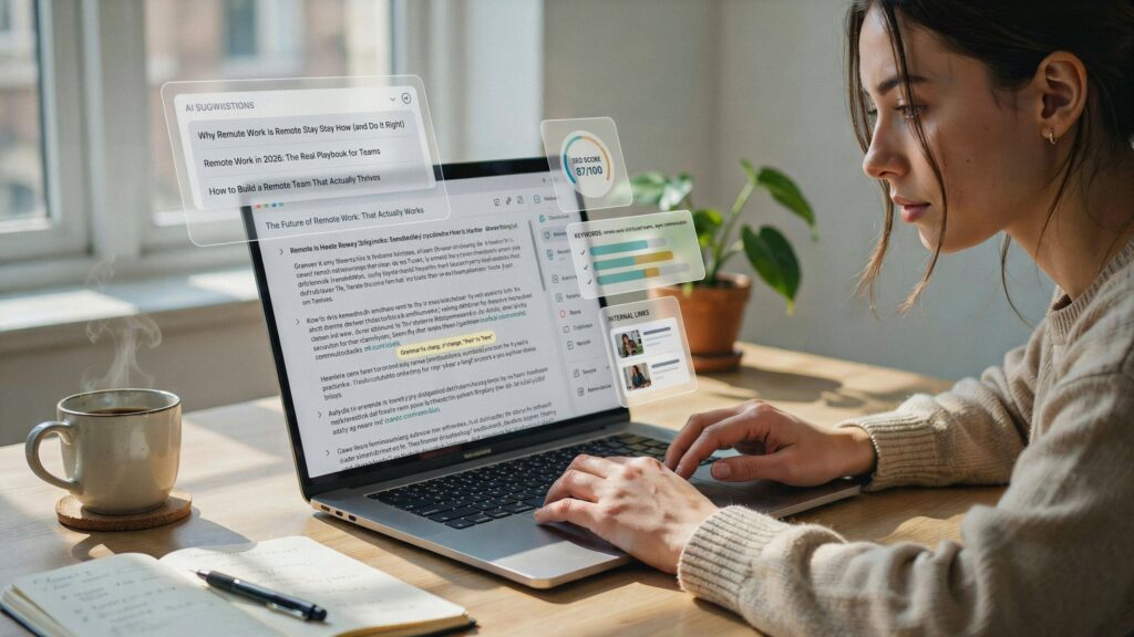 how-ai-can-help-you-start-a-blog-2026_AI assisting with blog writing and SEO optimization